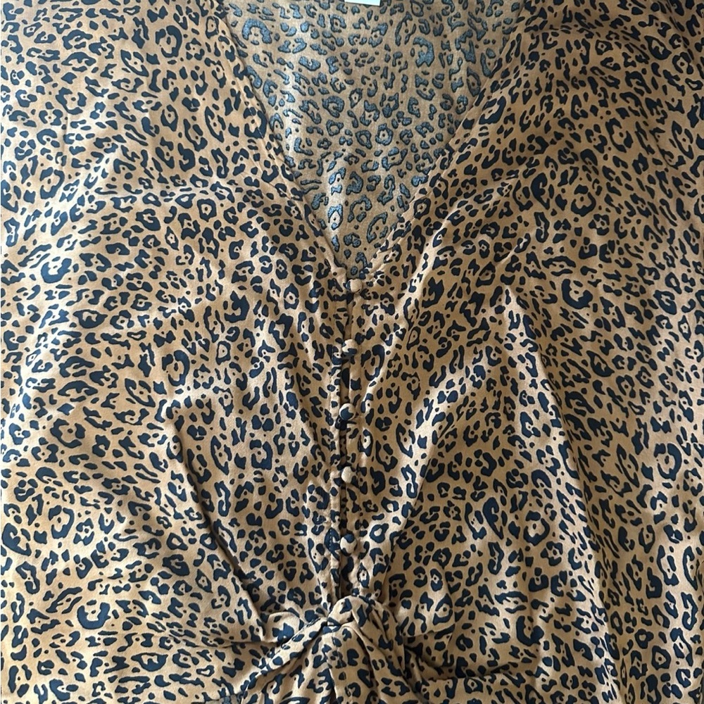 H&M Brown Tan Wrap Crop Blouse - Picture 2 of 3